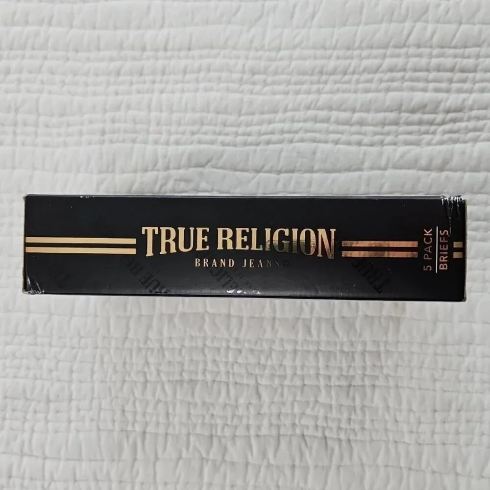 True‎ Religion Men's Size Large Briefs Cotton Stretch Underwear 5 Pack NEW NIB